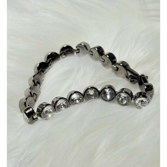 Touchstone Crystal By Swarovski Gunmetal Ice Bracelet - Picture 4 of 6